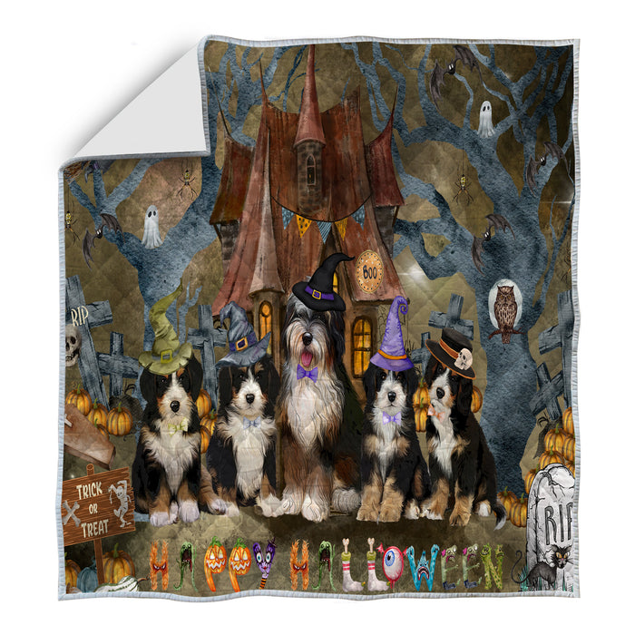 Bernedoodle Quilt: Explore a Variety of Designs, Halloween Bedding Coverlet Quilted, Personalized, Custom, Dog Gift for Pet Lovers