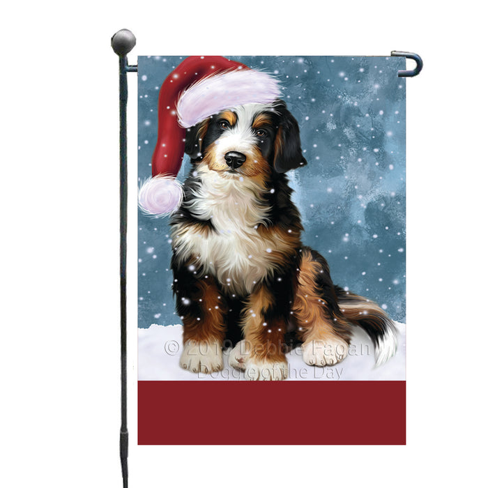 Personalized Let It Snow Happy Holidays Bernedoodle Dog Custom Garden Flags GFLG-DOTD-A62258