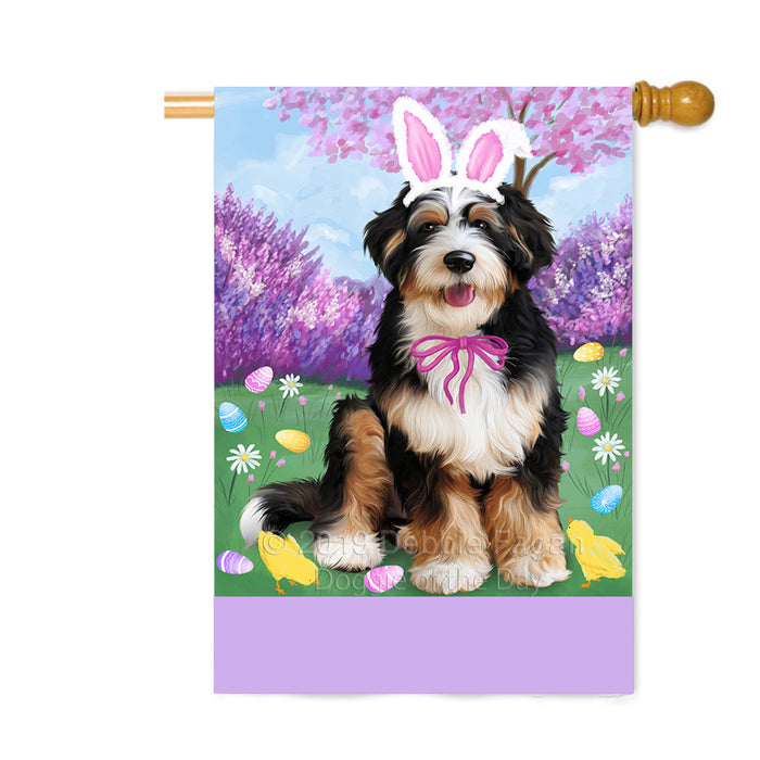 Personalized Easter Holiday Bernedoodle Dog Custom House Flag FLG-DOTD-A58810
