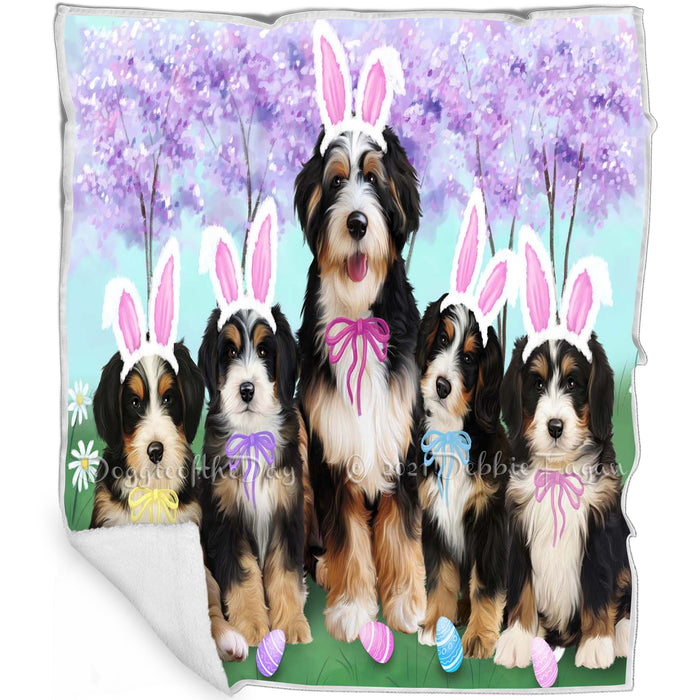 Bernedoodles Dog Easter Holiday Blanket BLNKT57792