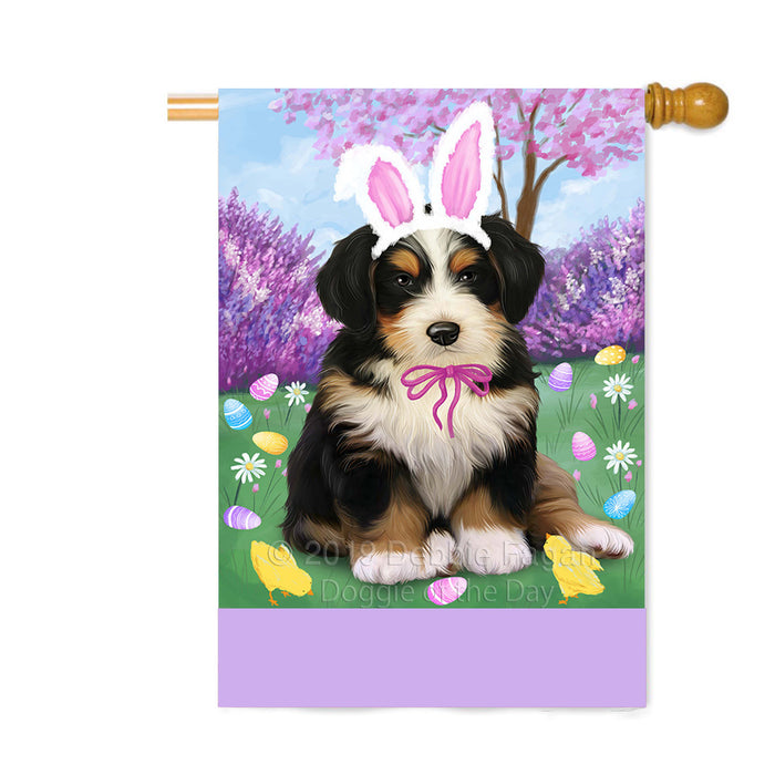 Personalized Easter Holiday Bernedoodle Dog Custom House Flag FLG-DOTD-A58812