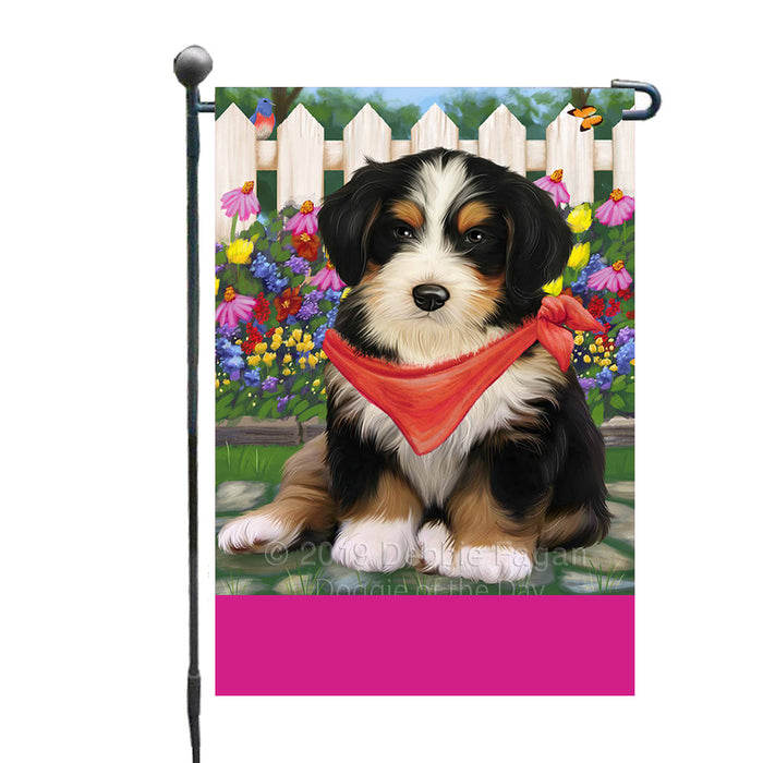 Personalized Spring Floral Bernedoodle Dog Custom Garden Flags GFLG-DOTD-A62747