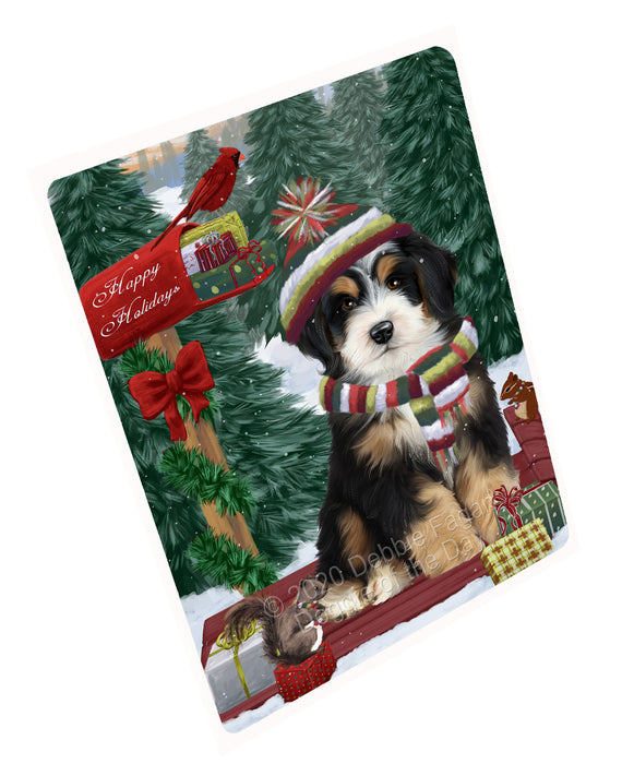 Christmas Woodland Sled Bernedoodle Dog Cutting Board - For Kitchen - Scratch & Stain Resistant - Designed To Stay In Place - Easy To Clean By Hand - Perfect for Chopping Meats, Vegetables, CA83780