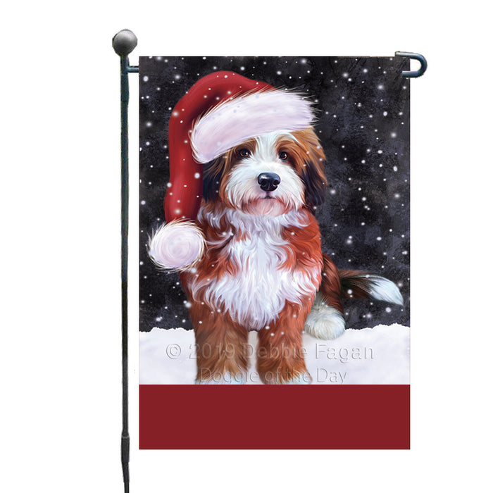 Personalized Let It Snow Happy Holidays Bernedoodle Dog Custom Garden Flags GFLG-DOTD-A62259