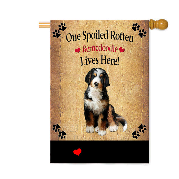 Personalized Spoiled Rotten Bernedoodle Dog Custom House Flag FLG-DOTD-A63179