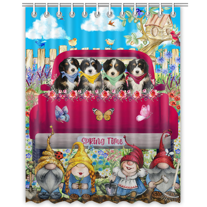 Bernedoodle Shower Curtain, Personalized Bathtub Curtains for Bathroom Decor with Hooks, Explore a Variety of Designs, Custom, Pet Gift for Dog Lovers