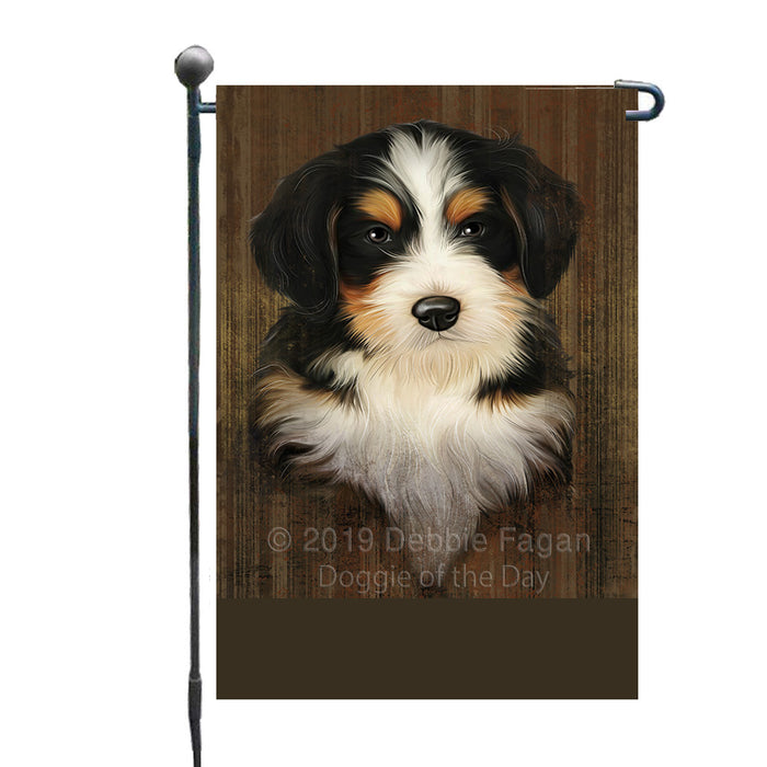Personalized Rustic Bernedoodle Dog Custom Garden Flag GFLG63428