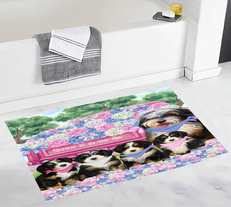 Bernedoodle Anti-Slip Bath Mat, Explore a Variety of Designs, Soft and Absorbent Bathroom Rug Mats, Personalized, Custom, Dog and Pet Lovers Gift