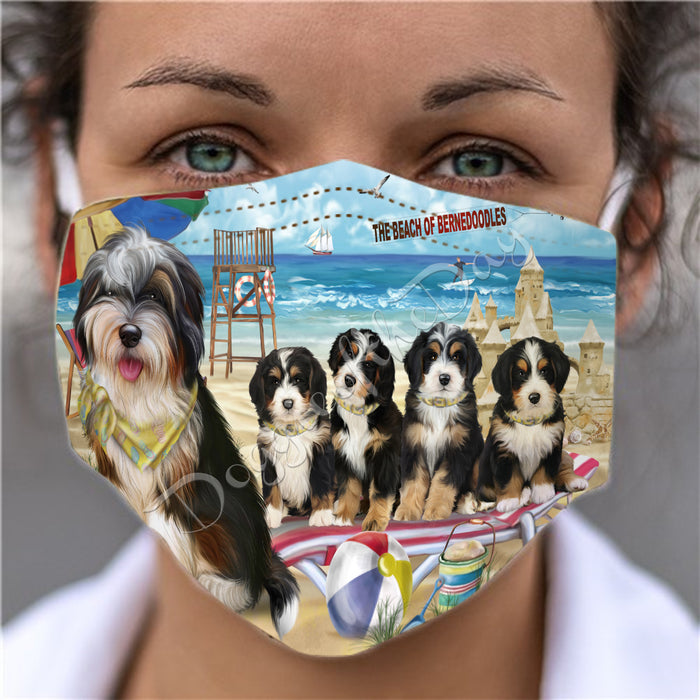 Pet Friendly Beach Bernedoodle Dogs Face Mask FM49074