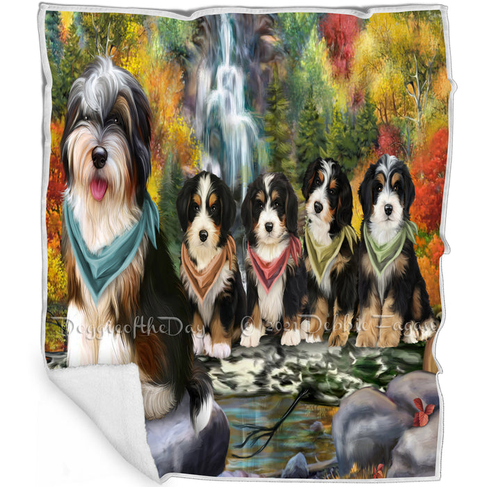 Scenic Waterfall Bernedoodles Dog Blanket BLNKT62850