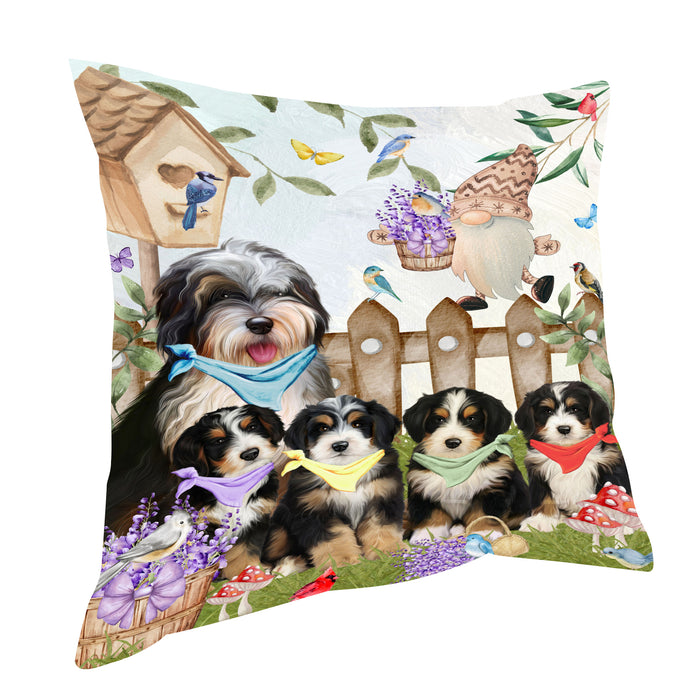 Bernedoodle Pillow: Cushion for Sofa Couch Bed Throw Pillows, Personalized, Explore a Variety of Designs, Custom, Pet and Dog Lovers Gift