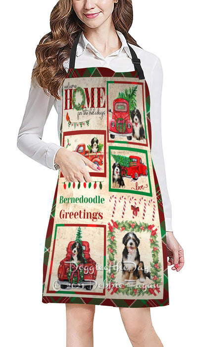Welcome Home for Holidays Bernedoodle Dogs Apron Apron48383