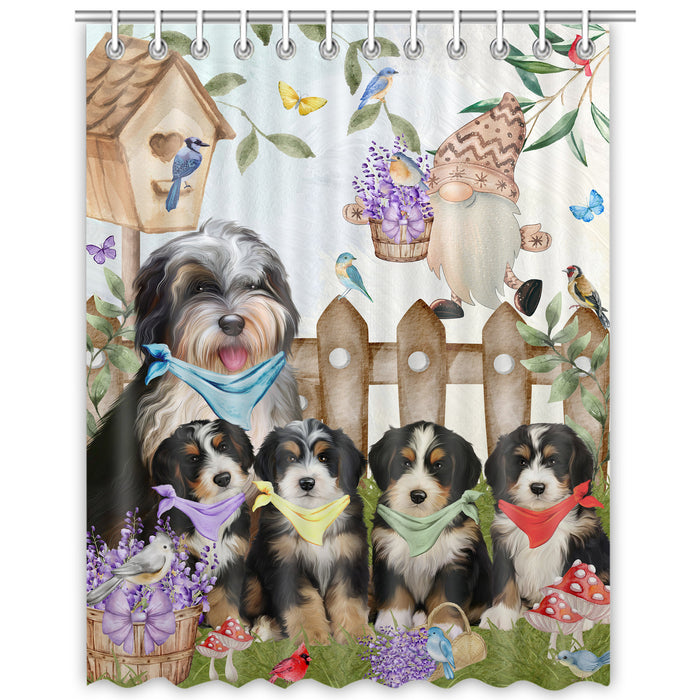 Bernedoodle Shower Curtain, Explore a Variety of Custom Designs, Personalized, Waterproof Bathtub Curtains with Hooks for Bathroom, Gift for Dog and Pet Lovers