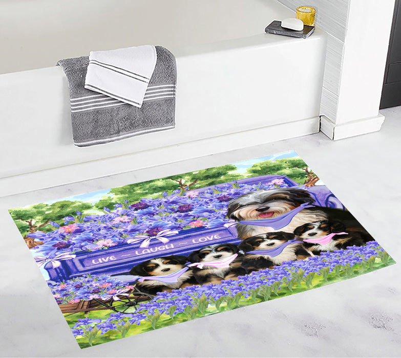 Bernedoodle Custom Bath Mat, Explore a Variety of Personalized Designs, Anti-Slip Bathroom Pet Rug Mats, Dog Lover's Gifts