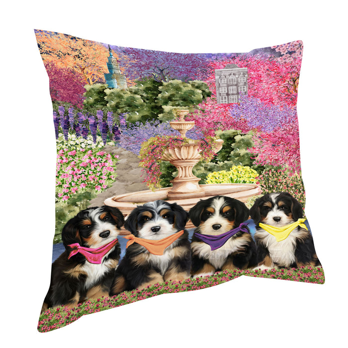 Bernedoodle Throw Pillow, Explore a Variety of Custom Designs, Personalized, Cushion for Sofa Couch Bed Pillows, Pet Gift for Dog Lovers