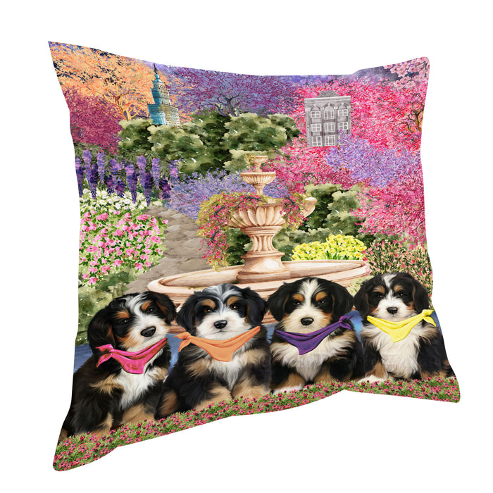 Bernedoodle Throw Pillow: Explore a Variety of Designs, Cushion Pillows for Sofa Couch Bed, Personalized, Custom, Dog Lover's Gifts