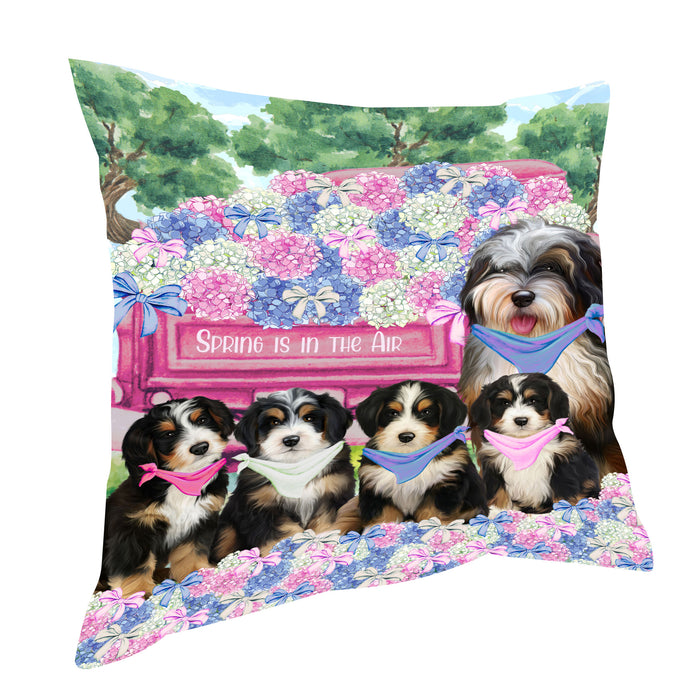 Bernedoodle Throw Pillow: Explore a Variety of Designs, Cushion Pillows for Sofa Couch Bed, Personalized, Custom, Dog Lover's Gifts