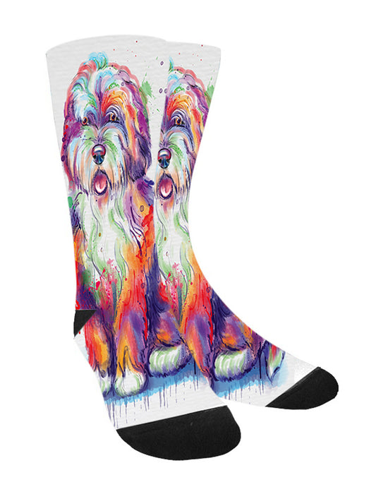 Watercolor Bernedoodle Dog Women's Casual Socks