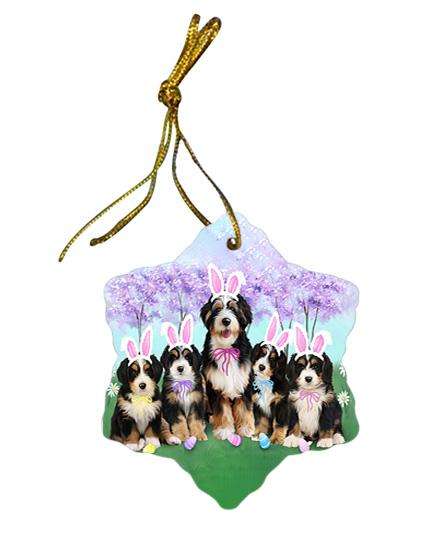 Bernedoodles Dog Easter Holiday Star Porcelain Ornament SPOR49124