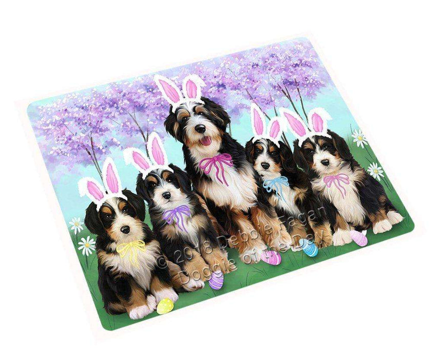 Bernedoodles Dog Easter Holiday Tempered Cutting Board C51264