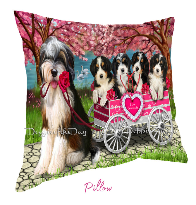 Mother's Day Gift Basket Bernedoodle Dogs Blanket, Pillow, Coasters, Magnet, Coffee Mug and Ornament