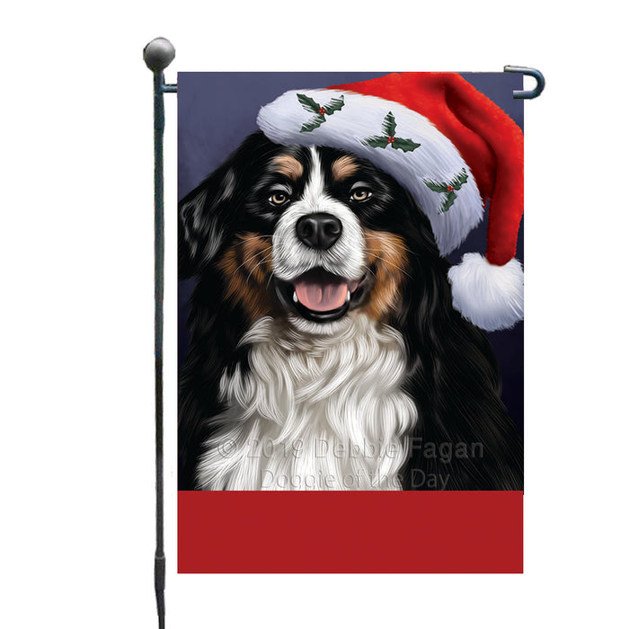 Personalized Christmas Holidays Bernese Mountain Dog Wearing Santa Hat Portrait Head Custom Garden Flags GFLG-DOTD-A59803