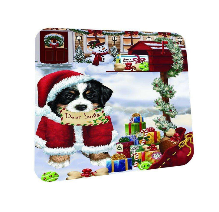 Bernese Dear Santa Letter Christmas Holiday Mailbox Dog Coasters Set of 4