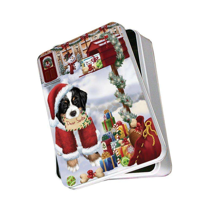 Bernese Dear Santa Letter Christmas Holiday Mailbox Dog Photo Storage Tin