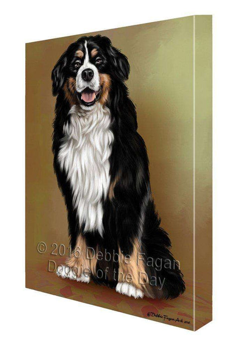 Bernese Mountain Adult Dog Painting Printed on Canvas Wall Art