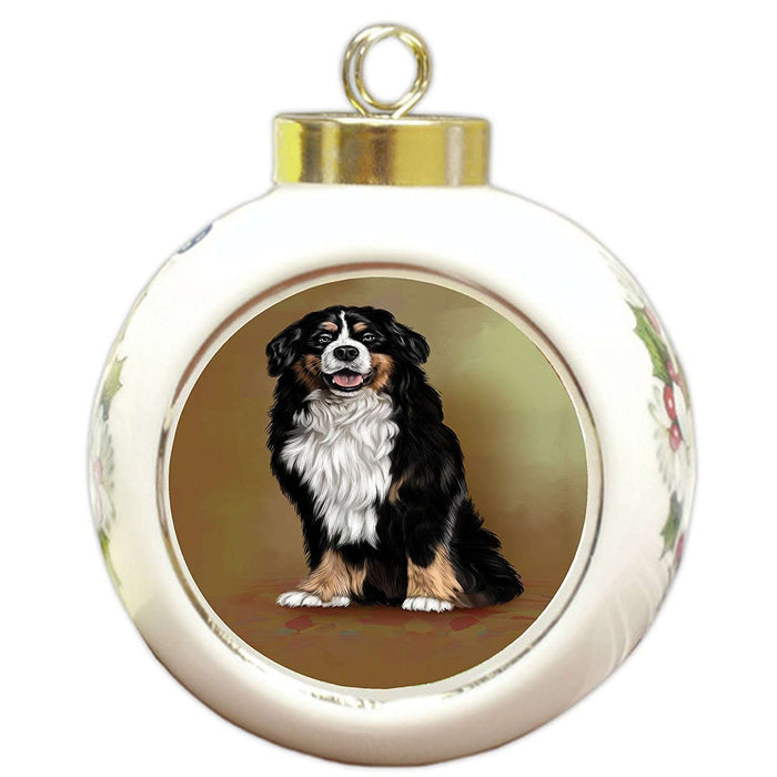 Bernese Mountain Adult Dog Round Ball Christmas Ornament