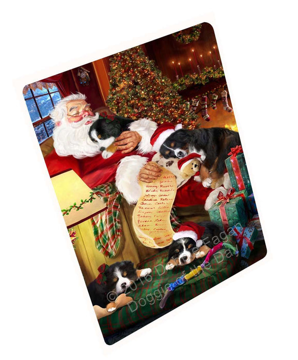 Bernese Mountain Dog And Puppies Sleeping With Santa Magnet Mini (3.5" x 2")