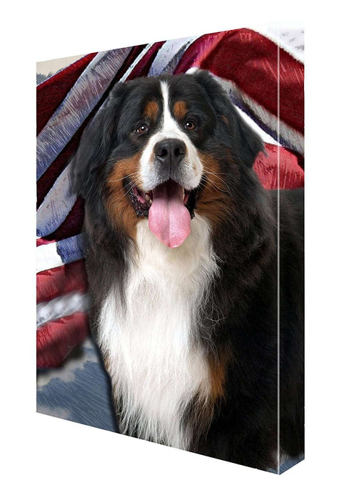 Bernese Mountain Dog Canvas 18 x 24 Patriotic