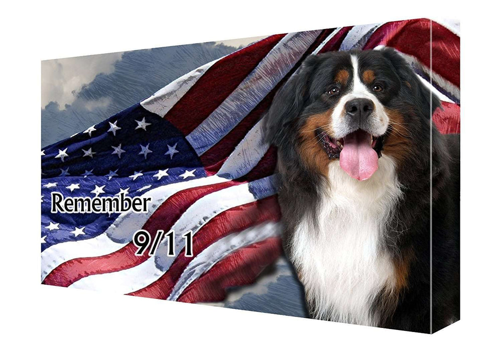 Bernese Mountain Dog Canvas 18 x 24 Patriotic