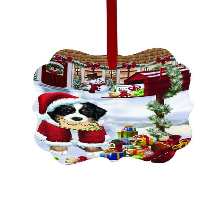 Bernese Mountain Dog Dear Santa Letter Christmas Holiday Mailbox Double-Sided Photo Benelux Christmas Ornament LOR49012
