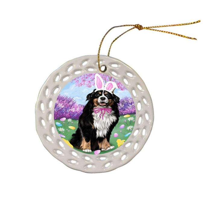Bernese Mountain Dog Easter Holiday Ceramic Doily Ornament DPOR49050
