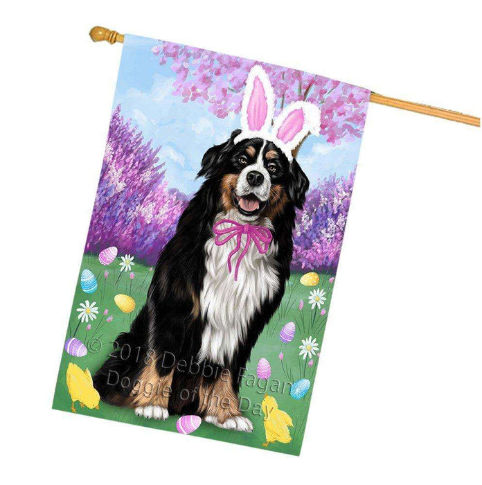 Bernese Mountain Dog Easter Holiday House Flag FLG49015