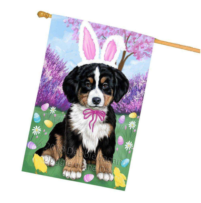 Bernese Mountain Dog Easter Holiday House Flag FLG49016