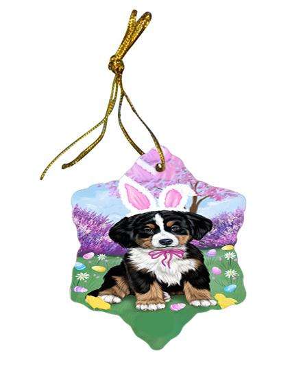 Bernese Mountain Dog Easter Holiday Star Porcelain Ornament SPOR49043