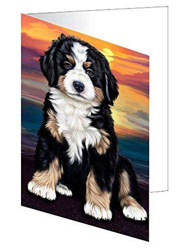 Bernese Mountain Dog Handmade Artwork Assorted Pets Greeting Cards and Note Cards with Envelopes for All Occasions and Holiday Seasons