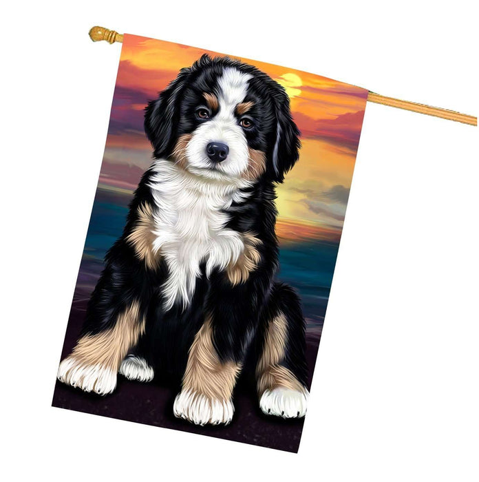 Bernese Mountain Dog House Flag