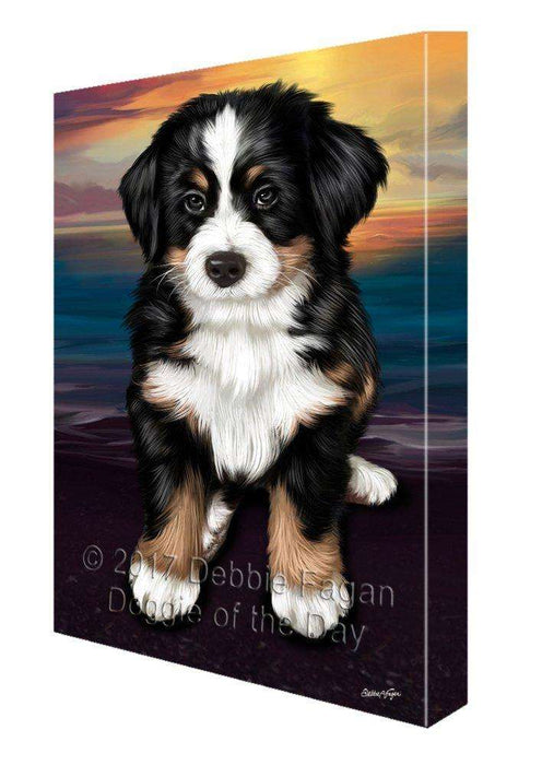 Bernese Mountain Dog Painting Printed on Canvas Wall Art Signed