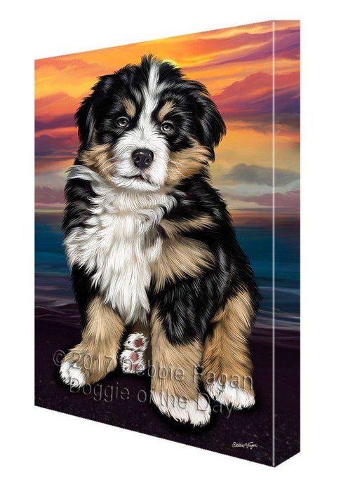 Bernese Mountain Dog Painting Printed on Canvas Wall Art Signed