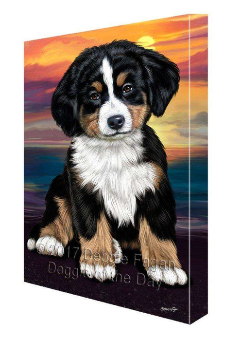 Bernese Mountain Dog Painting Printed on Canvas Wall Art Signed