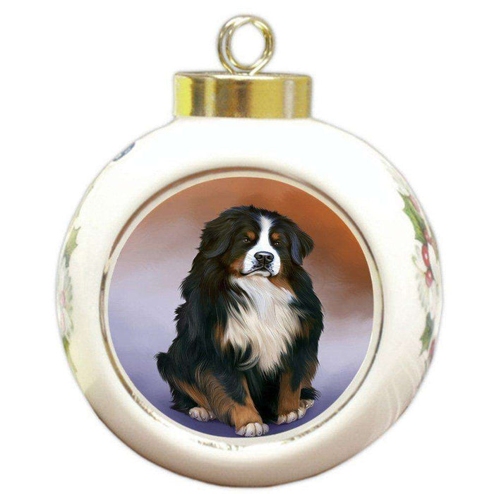 Bernese Mountain Dog Round Ball Christmas Ornament RBPOR48289