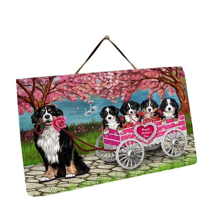 Bernese Mountain Dog with Puppies Mother's Day Hanging Slate