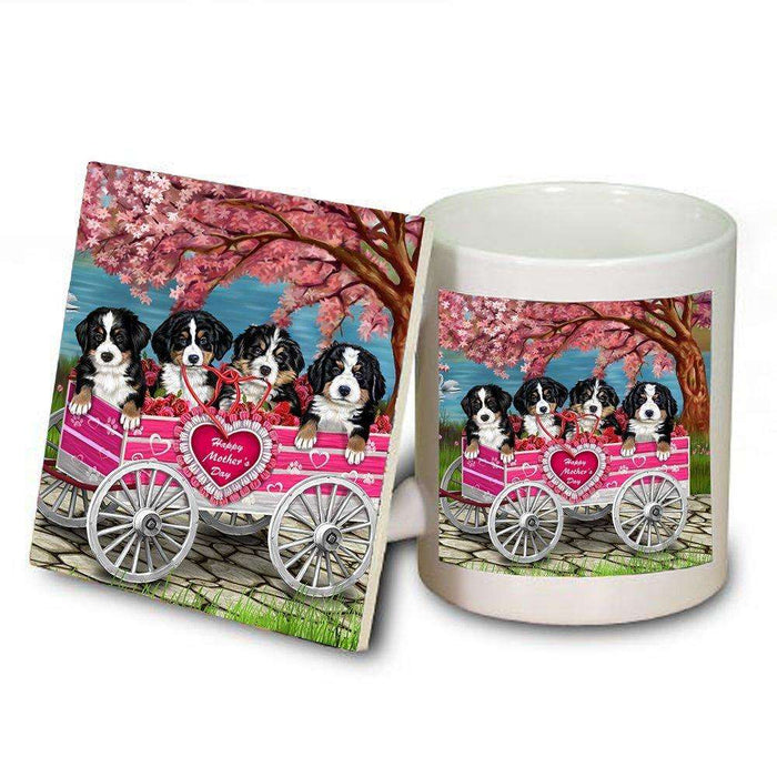 Bernese Mountain Dog with Puppies Mother's Day Mug & Coaster Set