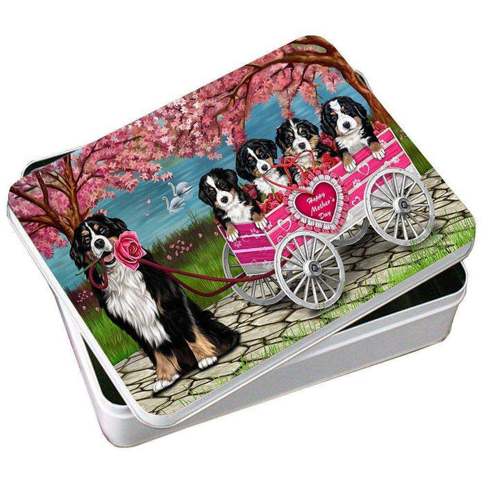 Bernese Mountain Dog with Puppies Mother's Day Photo Tin