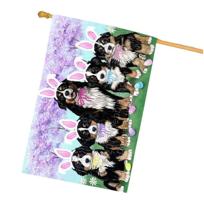Bernese Mountain Dogs Dog Easter Holiday House Flag FLG49098