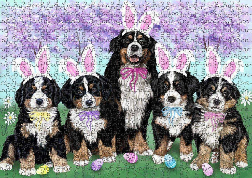 Bernese Mountain Dogs Dog Easter Holiday Puzzle with Photo Tin PUZL49965