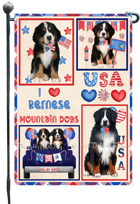 4th of July Independence Day I Love USA Bernese Mountain Dogs Garden Flag GFLG66873